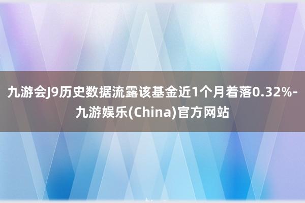 九游会J9历史数据流露该基金近1个月着落0.32%-九游娱乐(China)官方网站